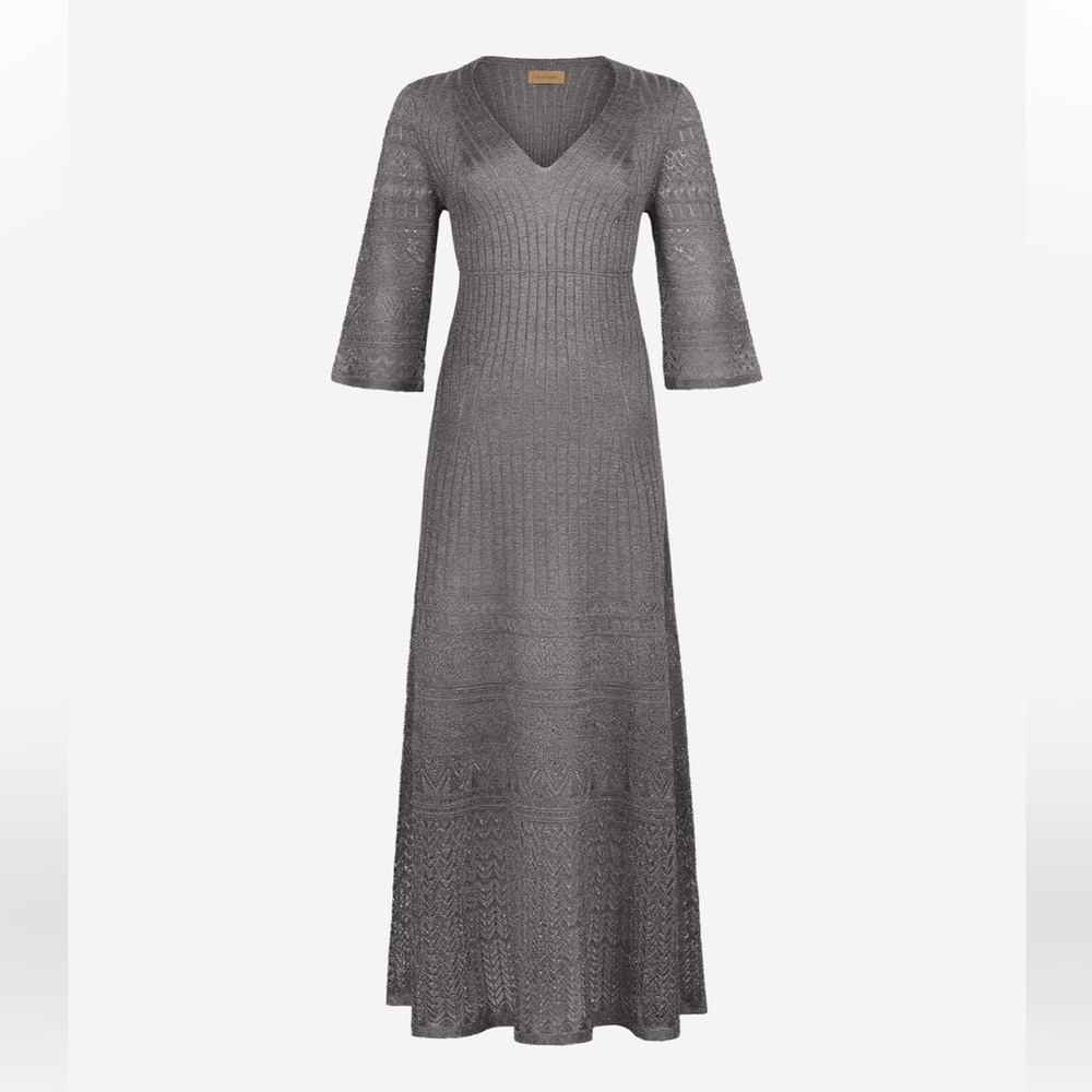 FALCONERI Ribbed Openwork Lamé Dress